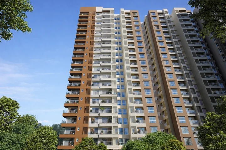 Tower facades and balcony lines at Prestige Evergreen, Varthur Tower facades and balcony lines at Prestige Evergreen, Varthur