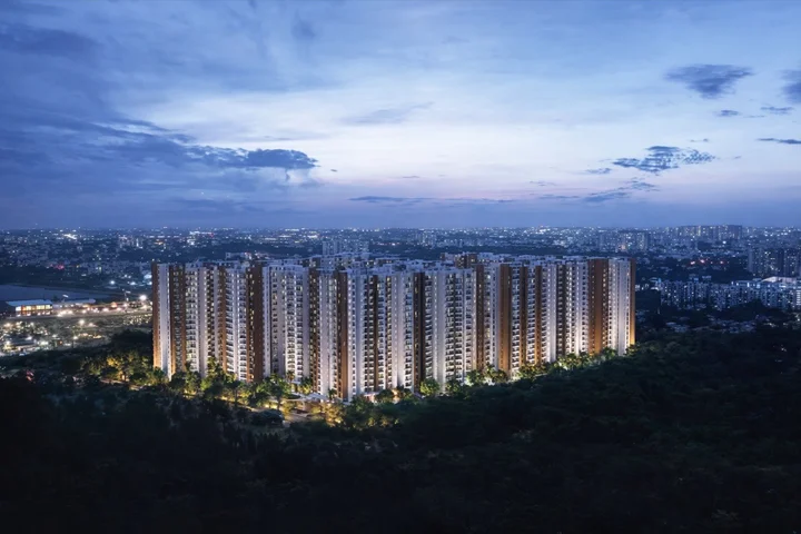 Aerial view of Prestige Evergreen Apartment towers